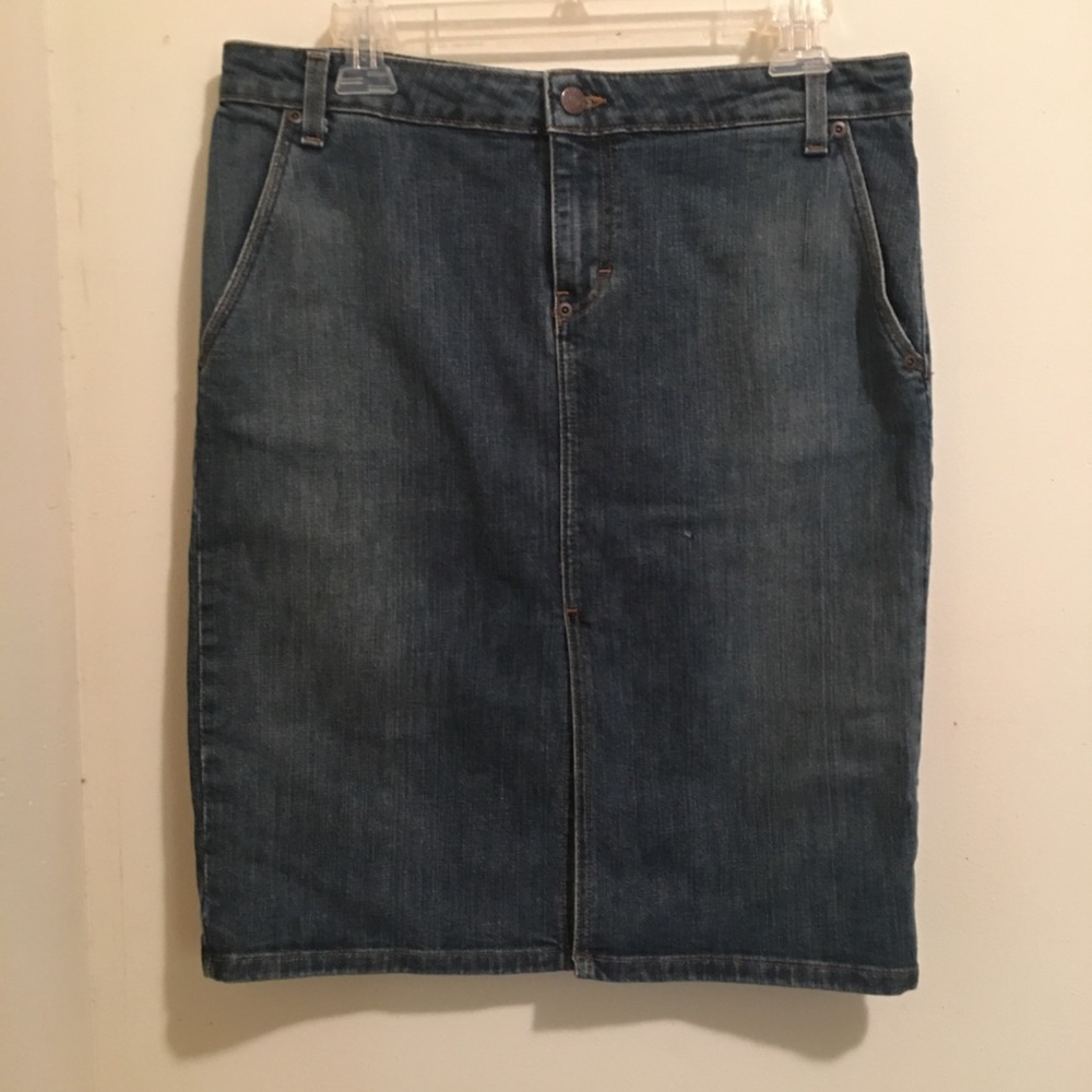 J Crew Mid Washed Denim Skirt 10
